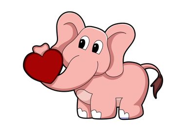 Elephant Love Heart