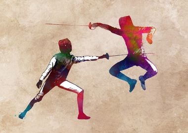 Fencing sport art