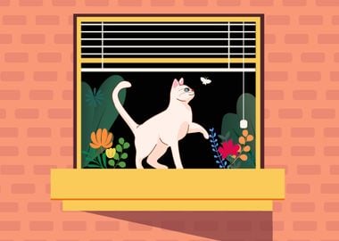 Funny Cat at the Window