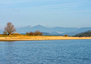 Lake landscape blue calm