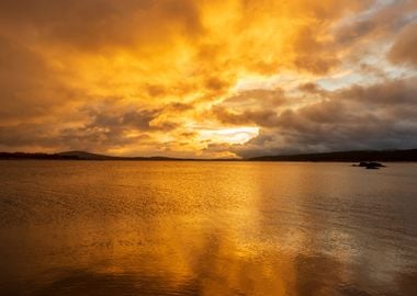 lake reservoir sunrise