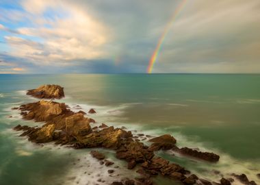 The rainbow on the coast