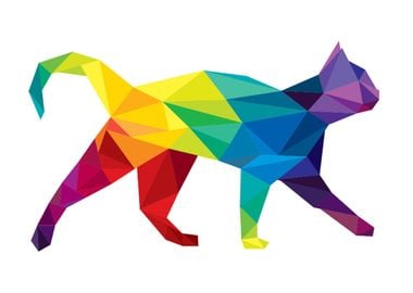 Colorful Cat Polygon