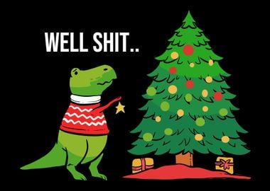 TRex Decorating Christmas