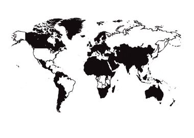 World map infographic blac