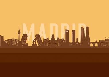 madrid skyline retro2