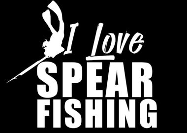 I love Spear Fishing' Poster, picture, metal print, paint by dr3designs