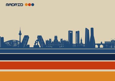 madrid skyline retro 3