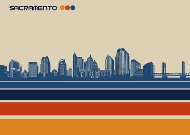 sacramento skyline retro 3