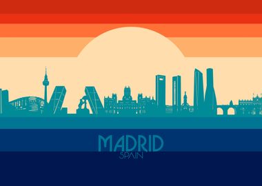 madrid skyline retro 4