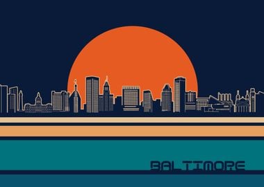 baltimore skyline retro 5