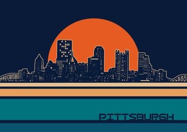 pittsburgh skyline retro 5