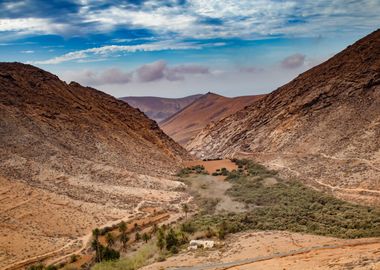 Spain landscape, blue sky