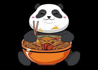 Kawaii Cute Panda Bear Eat