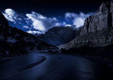 Zion national park night