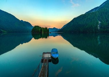 Boat at Lake in Forest