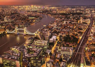 London UK Cityscape night