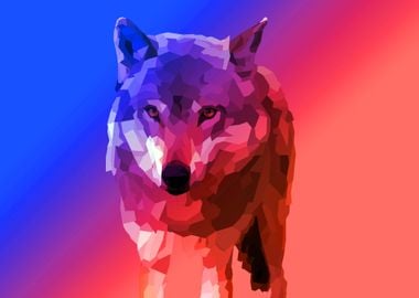 Wolf Animal in Polygon