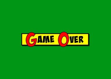 Cartoon box game over colo' Poster, picture, metal print