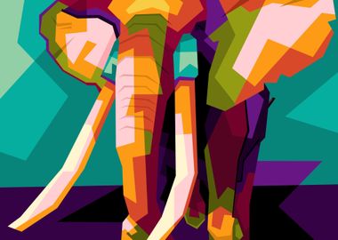 Elephant in amazing popart