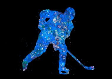 Ice hockey blue art