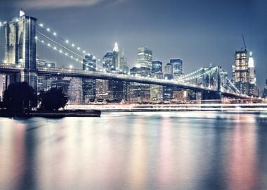 New York City Night Bridge