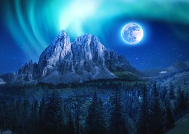 Northen lights by the Moon