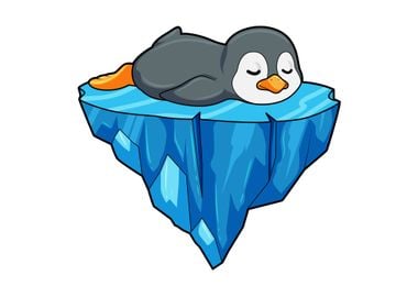 Penguin Sleeping Ice floe