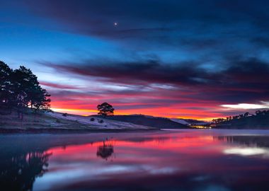 Sunset winter reflection