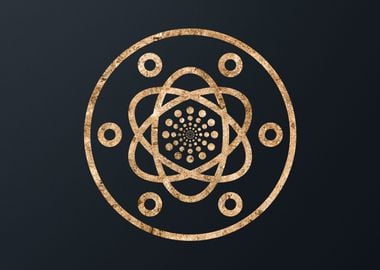 Gold Geometric Glyph Sign