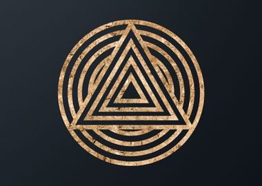 Gold Geometric Glyph Sign