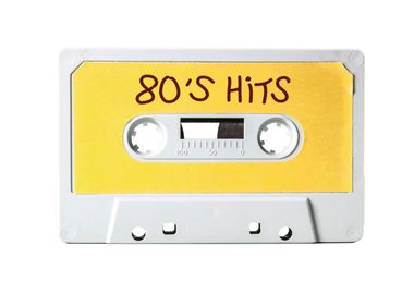 Cassette tape 80s hits whi