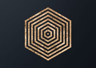 Gold Geometric Glyph Signs