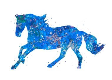 Horse blue abstract