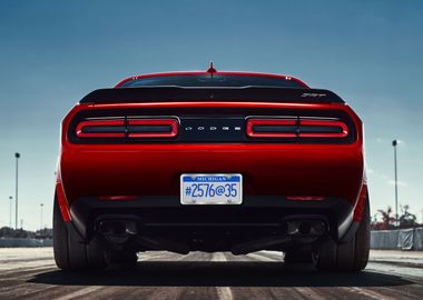 Red Dodge Challenger SRT