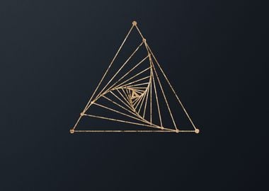 Gold Geometric Glyph Sign