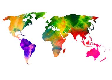 Watercolor World Map