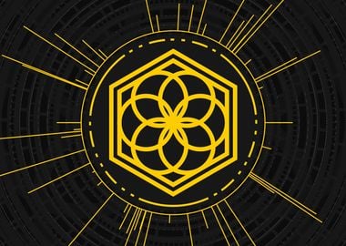 Gold Sacred Geometry Glyph