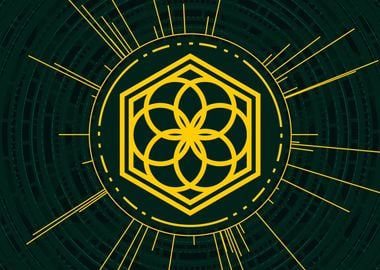 Yellow Glyph Mandala Rune