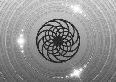 Grey Sacred Geometry Glyph