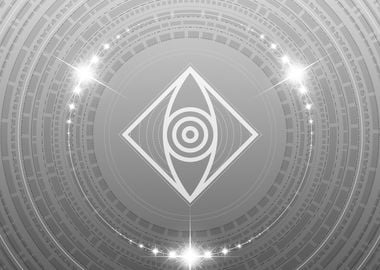 Grey Sacred Geometry Glyph