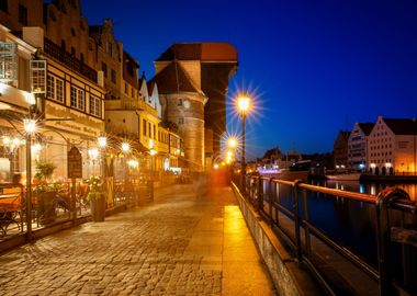 Night city, street, Poland