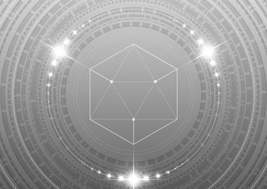 Grey Sacred Geometry Glyph