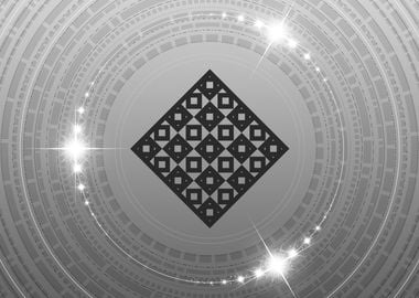 Grey Sacred Geometry Glyph