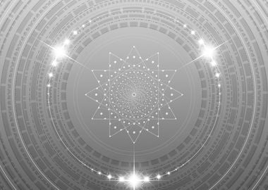 Grey Sacred Geometry Glyph