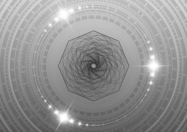 Gray Sacred Geometry Glyph