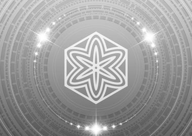 Gray Sacred Geometry Glyph