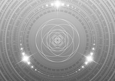 Grey Sacred Geometry Glyph