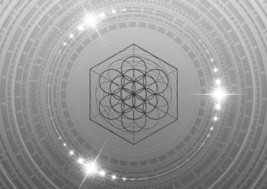 Grey Sacred Geometry Glyph