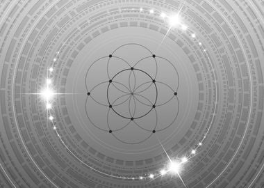 Gray Sacred Geometry Glyph